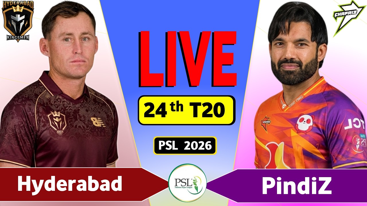 PSL Live: Hyderabad vs Rawalpindiz 24th T20  Live Match Today | HYD vs RP Live Score & Commentary