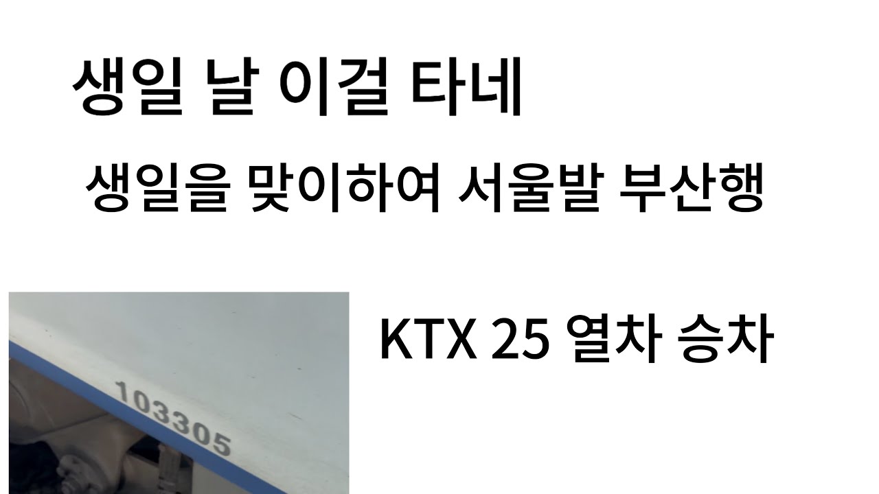생일 날 이걸 타네. 서울 발 부산행 KTX 25열차 승차