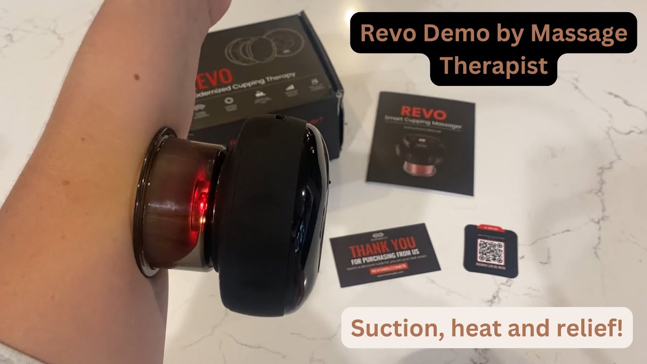 REVO 4-in-1 Electric Cupping Therapy Demo by Massage Therapist | Smart Cupper with Red Light & Heat