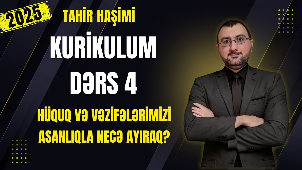 Kurikulum Dərs 4.  Təhsil prosesinin iştirakçılarının hüquq və vəzifələri Tahir Haşimi
