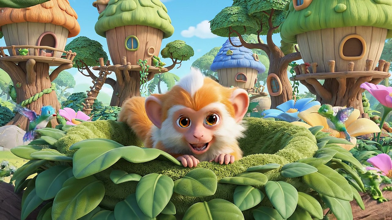 Funny Monkey Jumps Oo Oo Ahh | Jungle Dance & Silly Animal Sounds