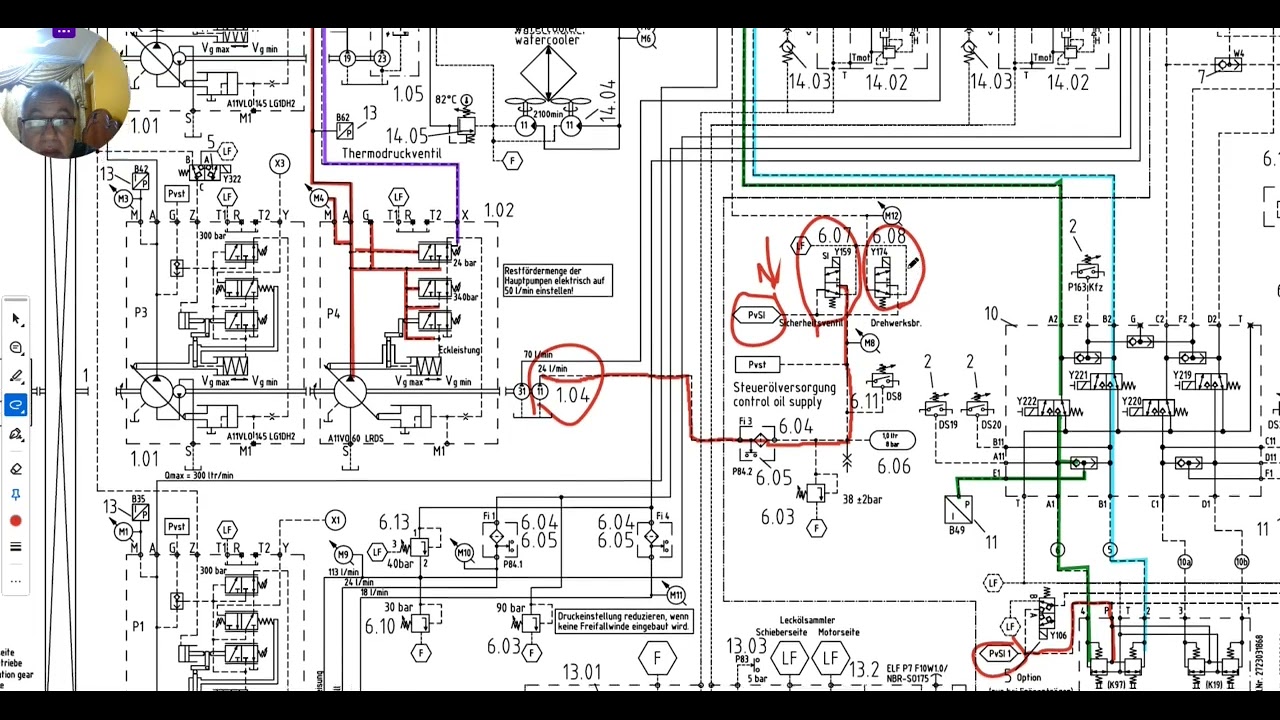 HYDRAULIC SYSTEM slowing motion superstructure BAUER BG40