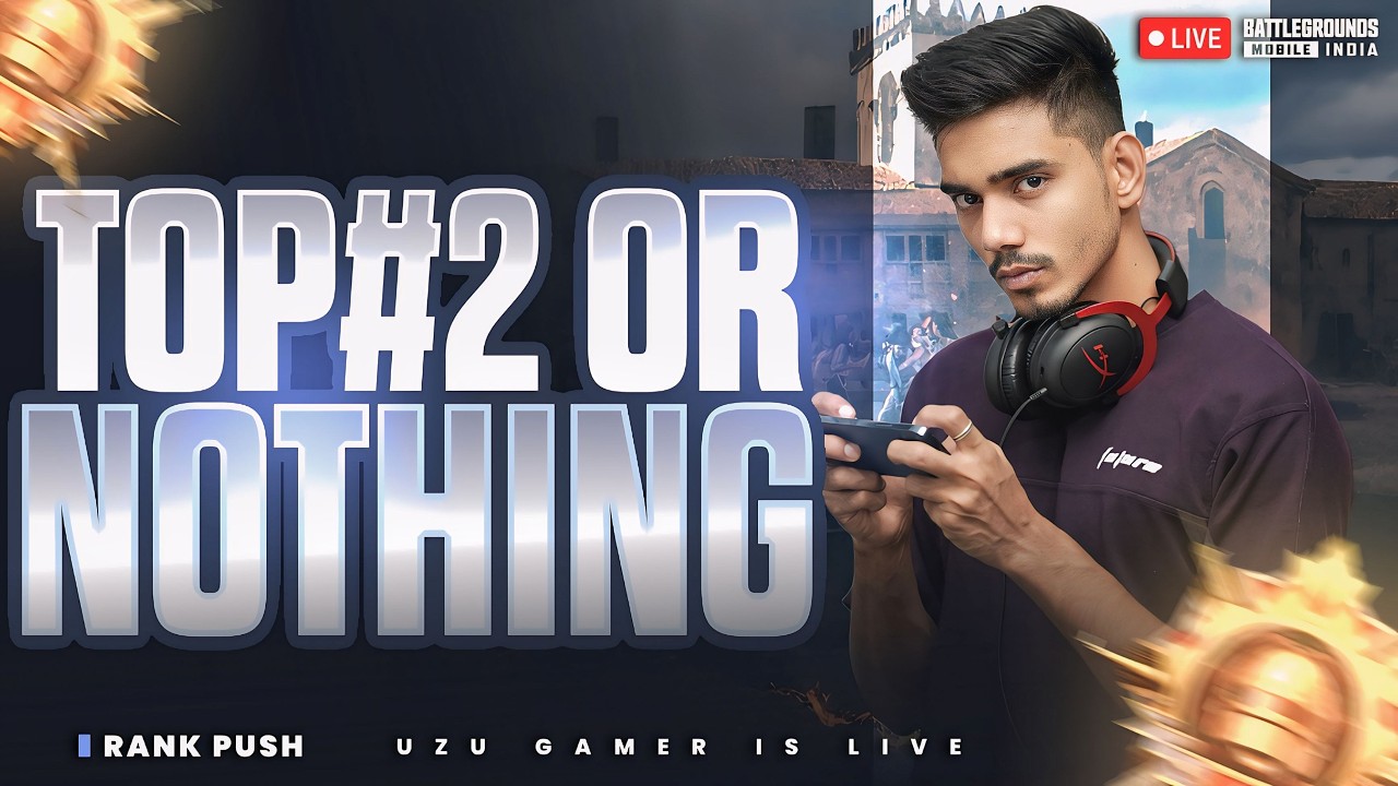 TOP 2 GRIND STARTS | CONQUEROR RANK PUSH DAY 32 | BGMI LIVE | UZU GAMER