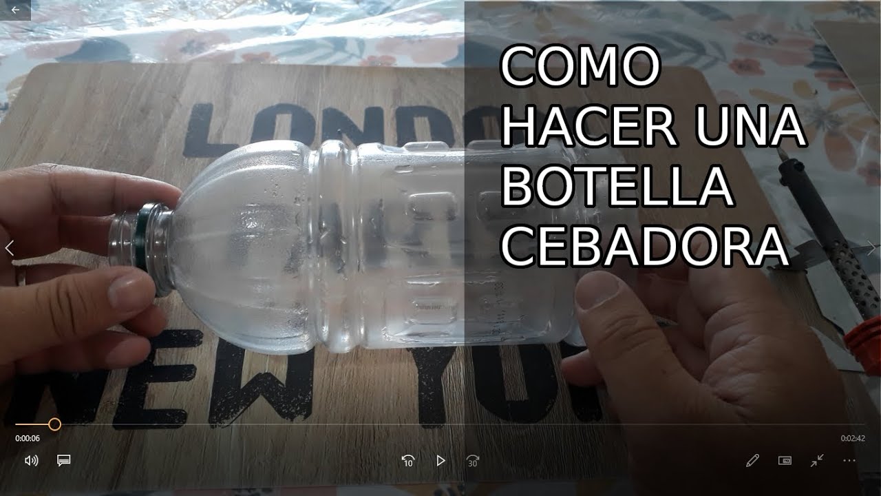 Como hacer una botella cebadora para pescar
