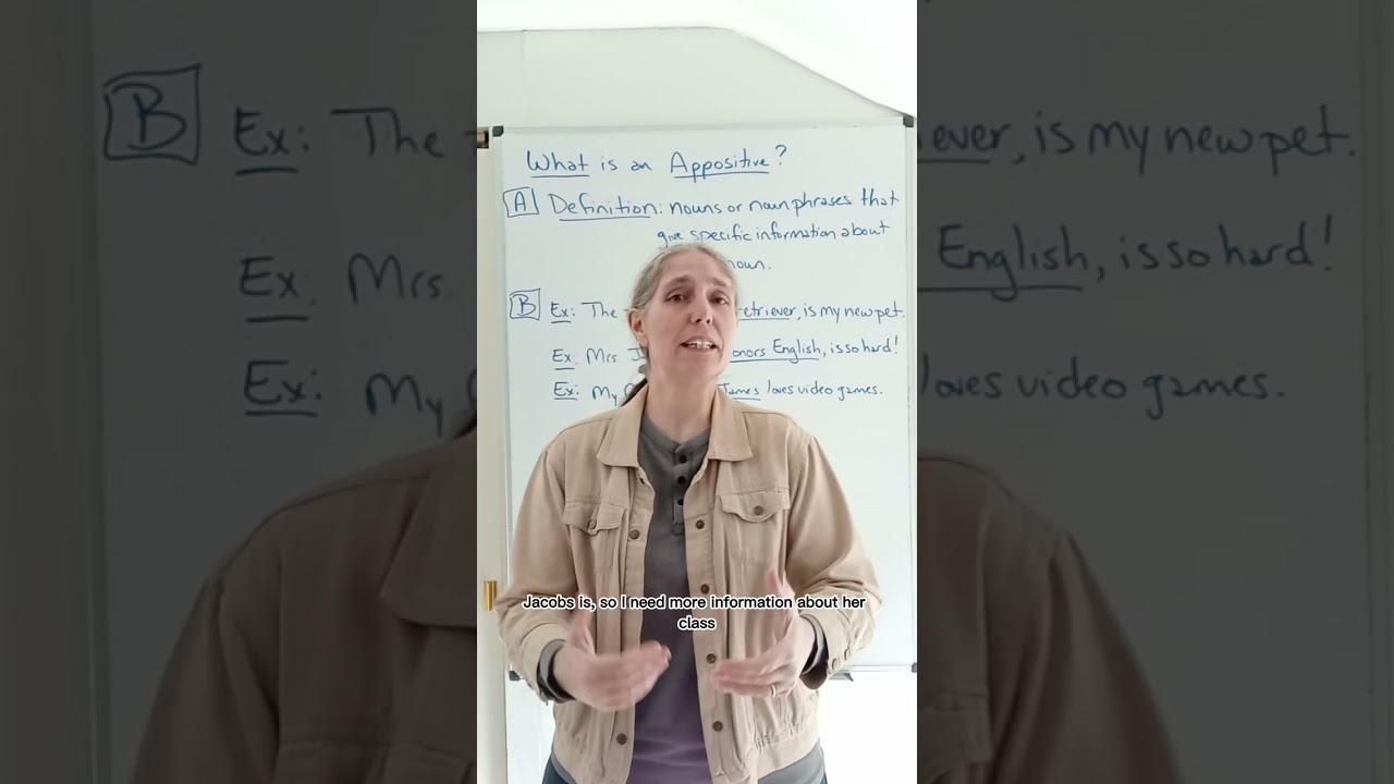 What is an Appositive? Improve Your English Conversation and Writing Tips #shorts