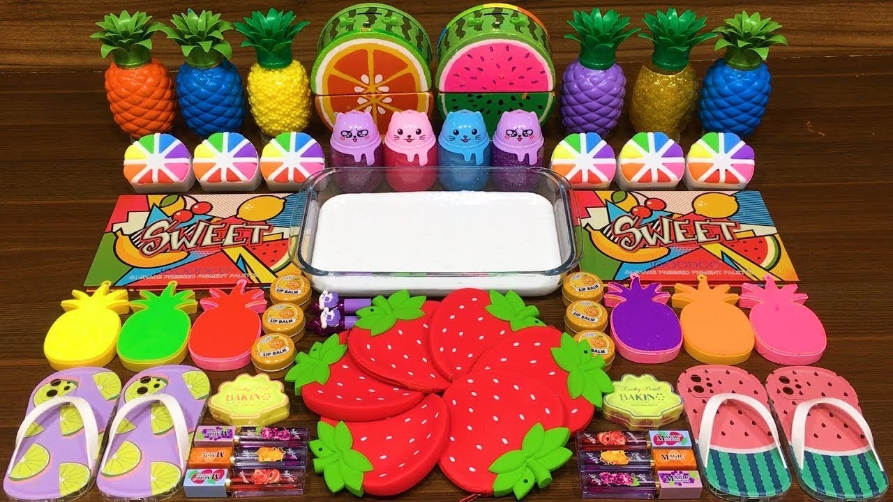 LIVE: COLORFUL! Mixing random into GLOSSY SLIME #132