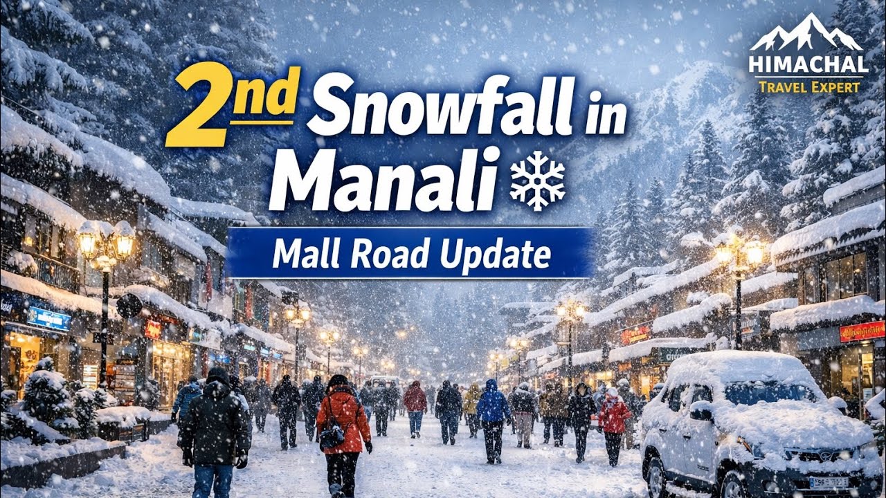 2nd Snowfall in Manali ❄️ Mall Road Covered in Snow | Live Update 27 Jan 2026 #travel #vlog 