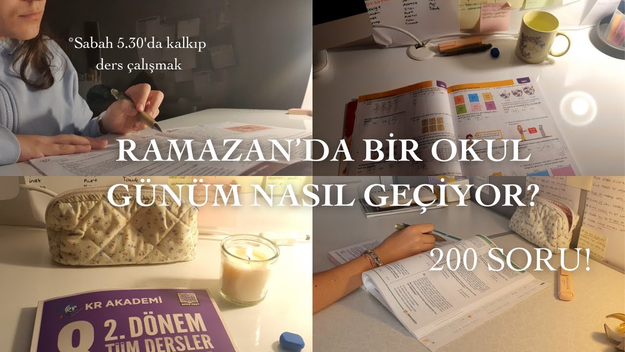 Ramazan'da Bir Okul Günüm Nasıl Geçiyor🤍 + Yazılılara Çalışalım🍀