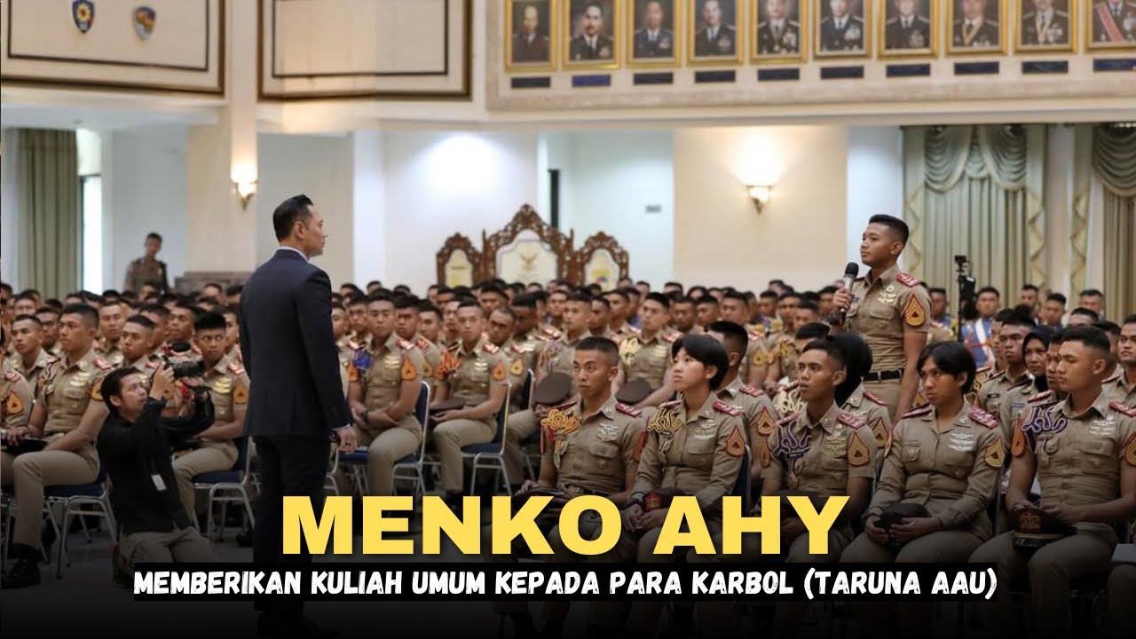 Menko AHY Memberikan Kuliah Umum Kepada Para Karbol (Taruna AAU)