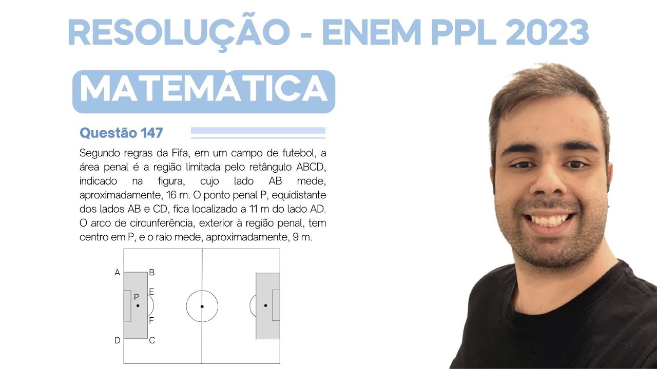 ENEM PPL 2023 – Segundo regras da Fifa, em um campo de futebol a área penal é a região limitada pelo