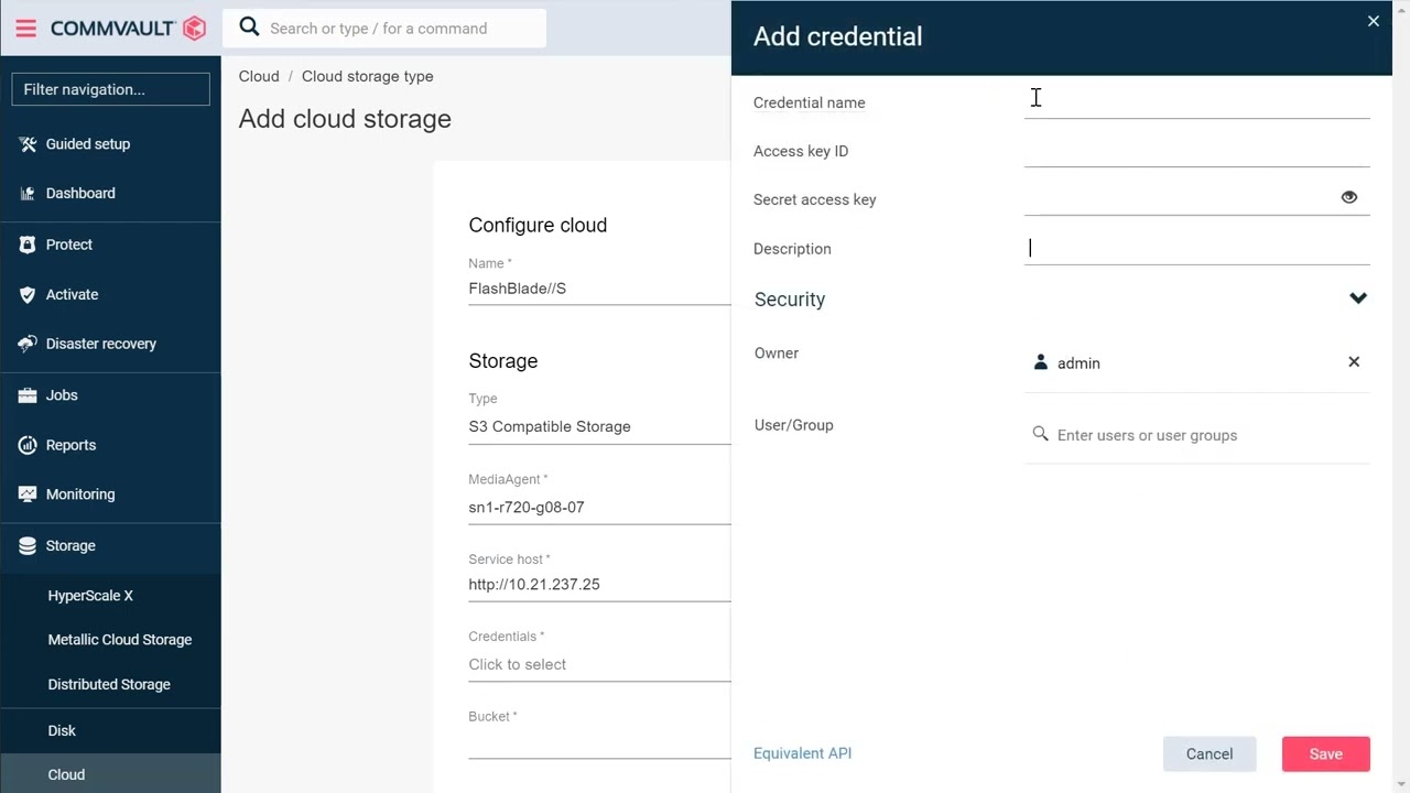 Configuring FlashBlade//S with Commvault