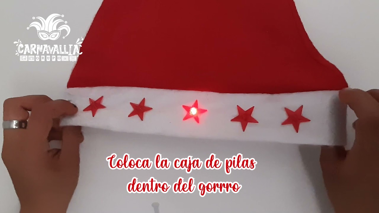 Gorro navide&ntilde;o con luces led