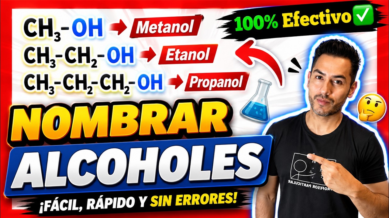 ✅NOMENCLATURA ALCOHOLES [𝘼𝙥𝙧𝙚𝙣𝙙𝙚 𝙙𝙚𝙨𝙙𝙚 𝙘𝙚𝙧𝙤 😎​🫵​💯​] Química Orgánica