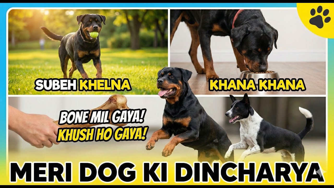 My Dog's Daily Routine 🐾#DogLover #rottweiler  #indiedog  #petvlog  #dogroutine  #funnydogs