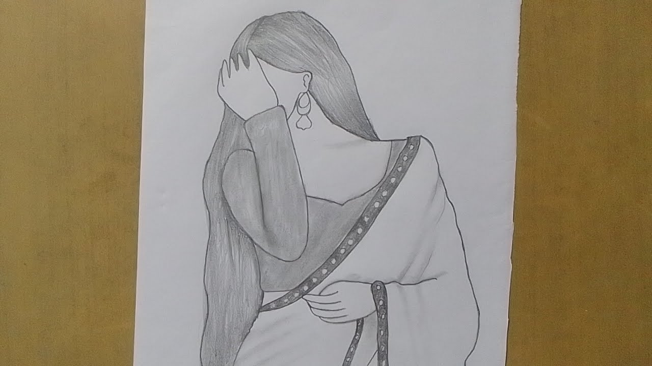 Girl Drawing with Saree ll Pencil Drawing ll #easydrawingideas #pencildrawing #sketch #art #drawings