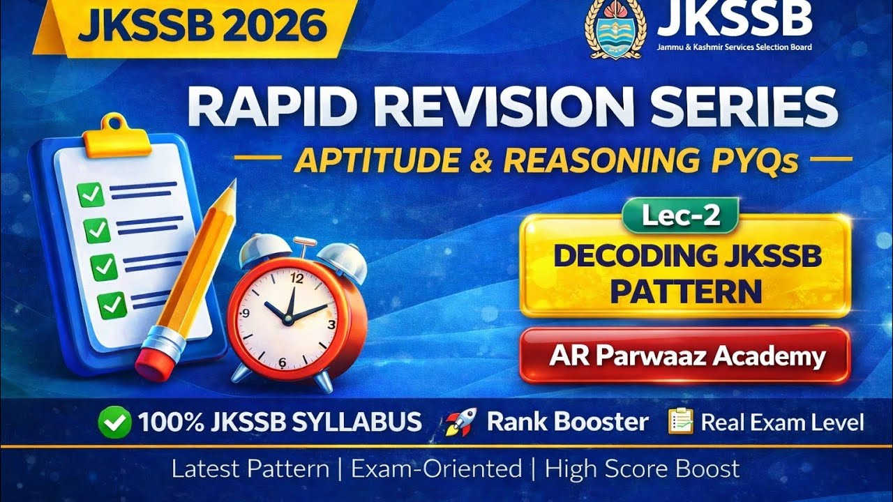 Rapid Revision Series LEC-2 | JKSSB PYQs (Aptitude & Reasoning) | High-Level Qs | JA 