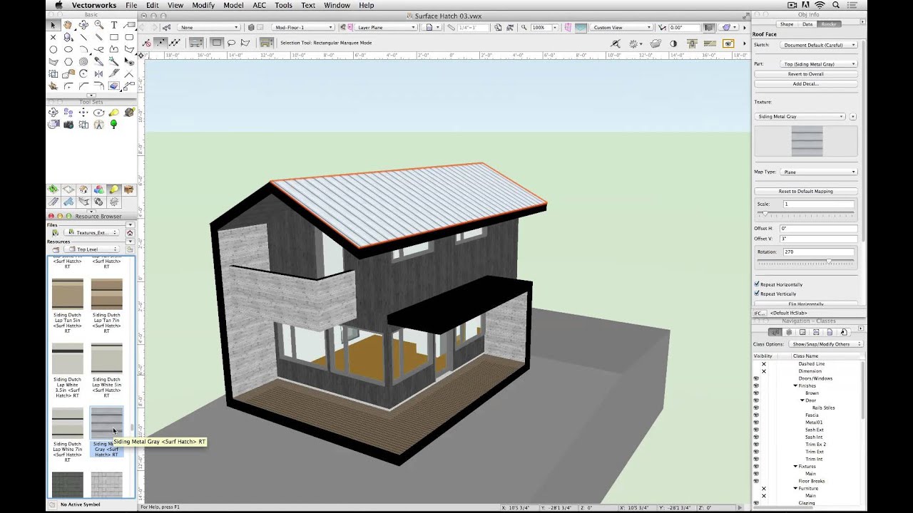 Surface Hatches in Vectorworks 2015