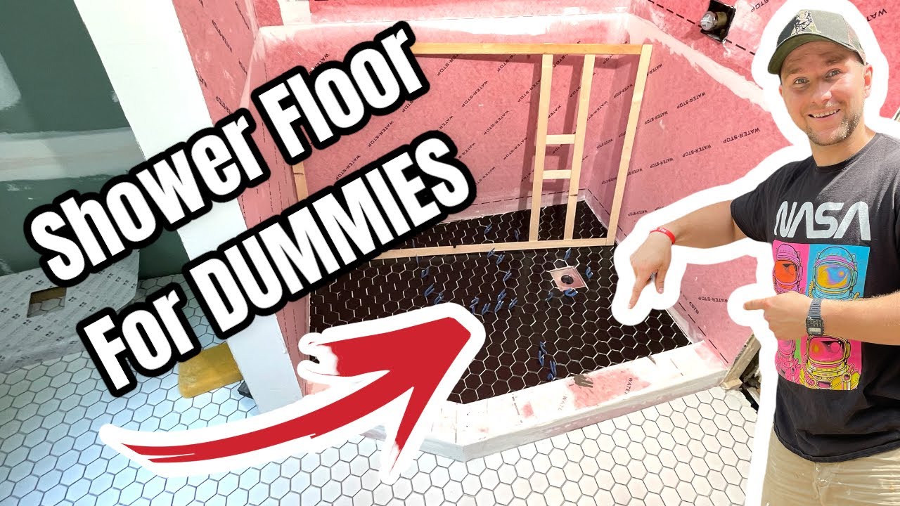 TEMPLATE Shower Floor! Mosaic tile install! WINNI