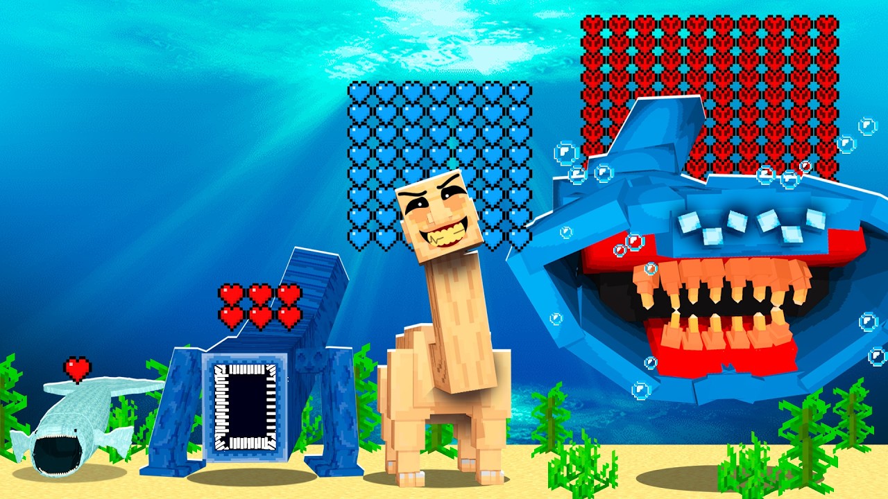 ¿Qué CRIATURAS del OCEANO Tiene MAS VIDA? 😱 MINECRAFT