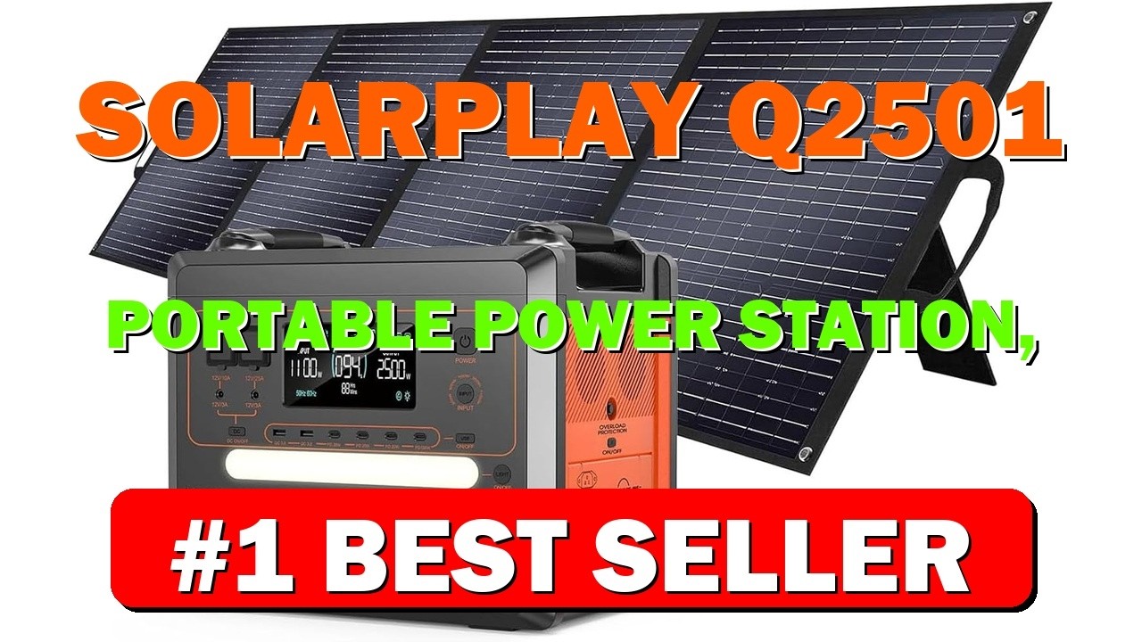 SolarPlay Q2501 Portable Power Station 2160Wh Solar Generator with 400W Solar Panel - B0FPF887C4