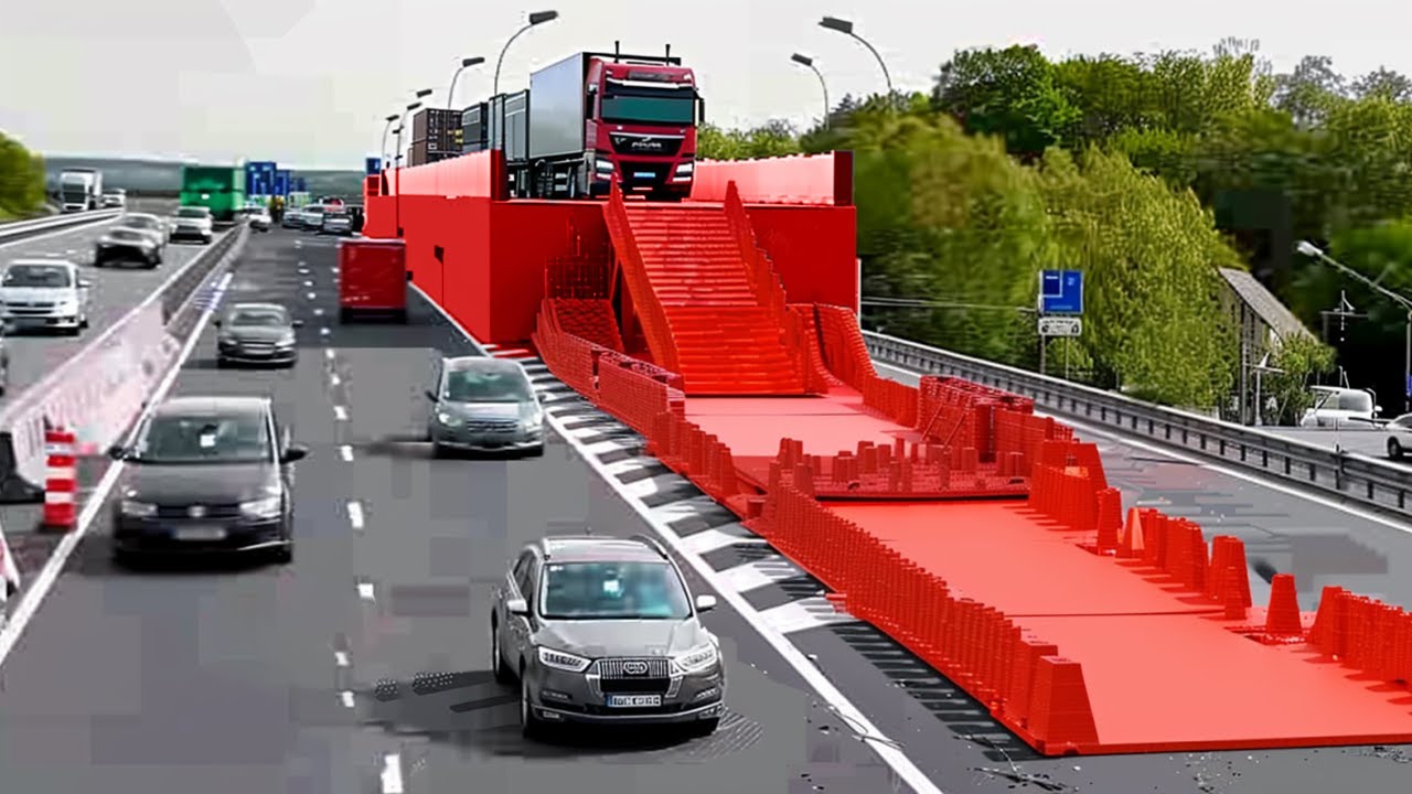 Great German Technology! They Are Asphalting The Roads WITHOUT Stopping Traffic!