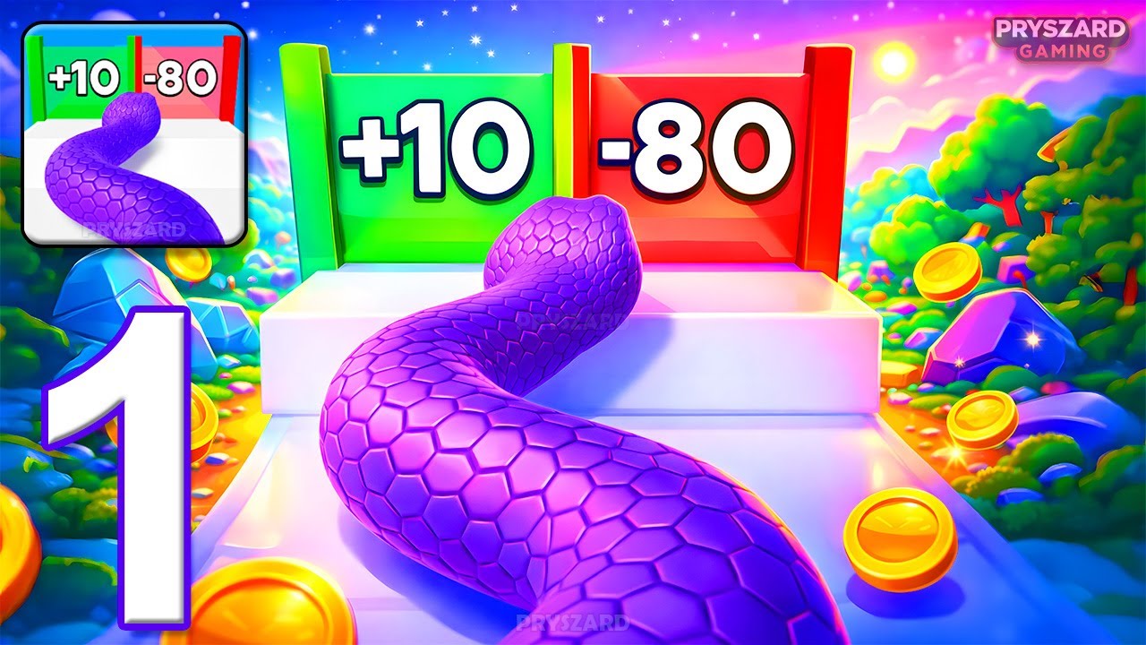 Snake Run Race・3D Running Game - Gameplay Walkthrough Part 1 - Snake Run Game (iOS, Android)