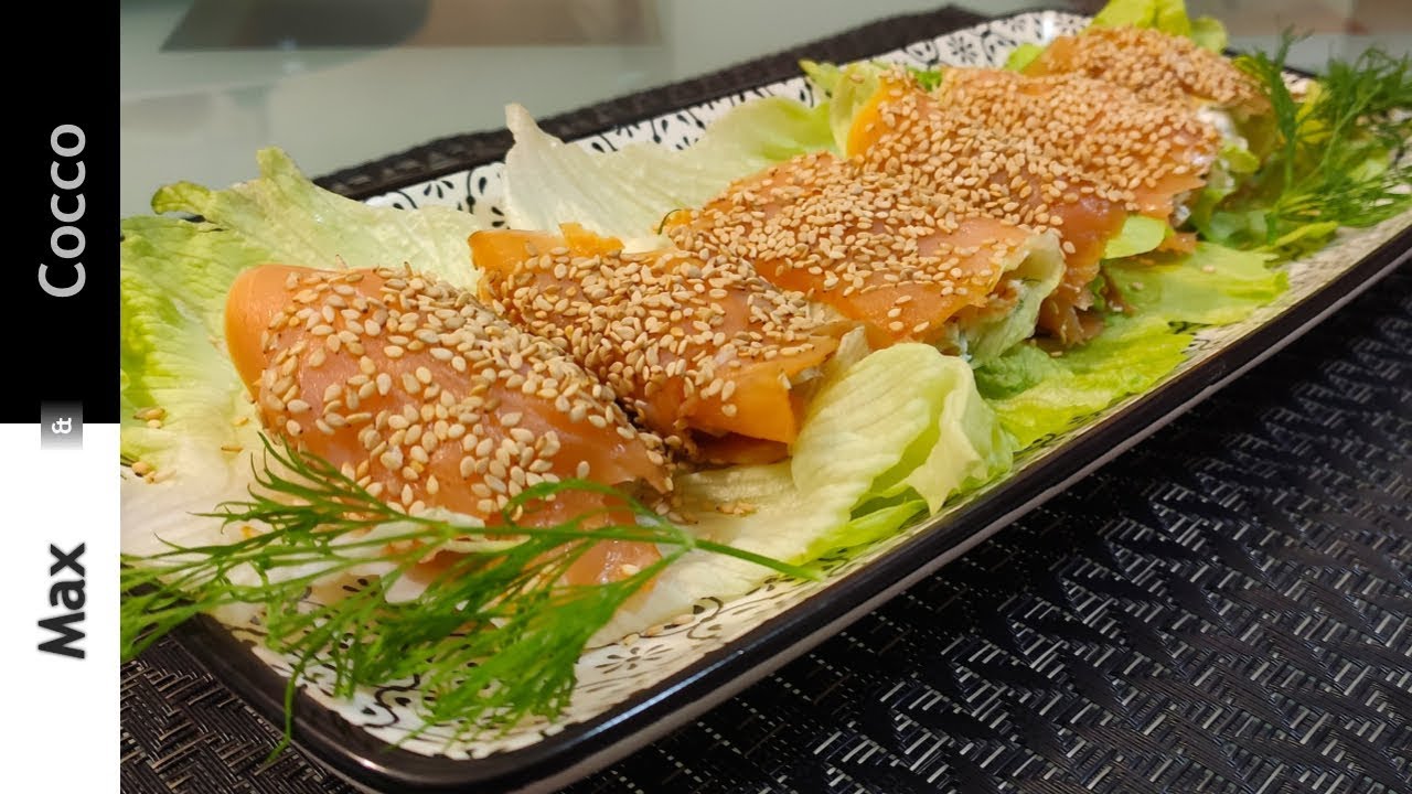 INVOLTINI di SALMONE al Profumo di SESAMO - Antipasto sfizioso per NATALE