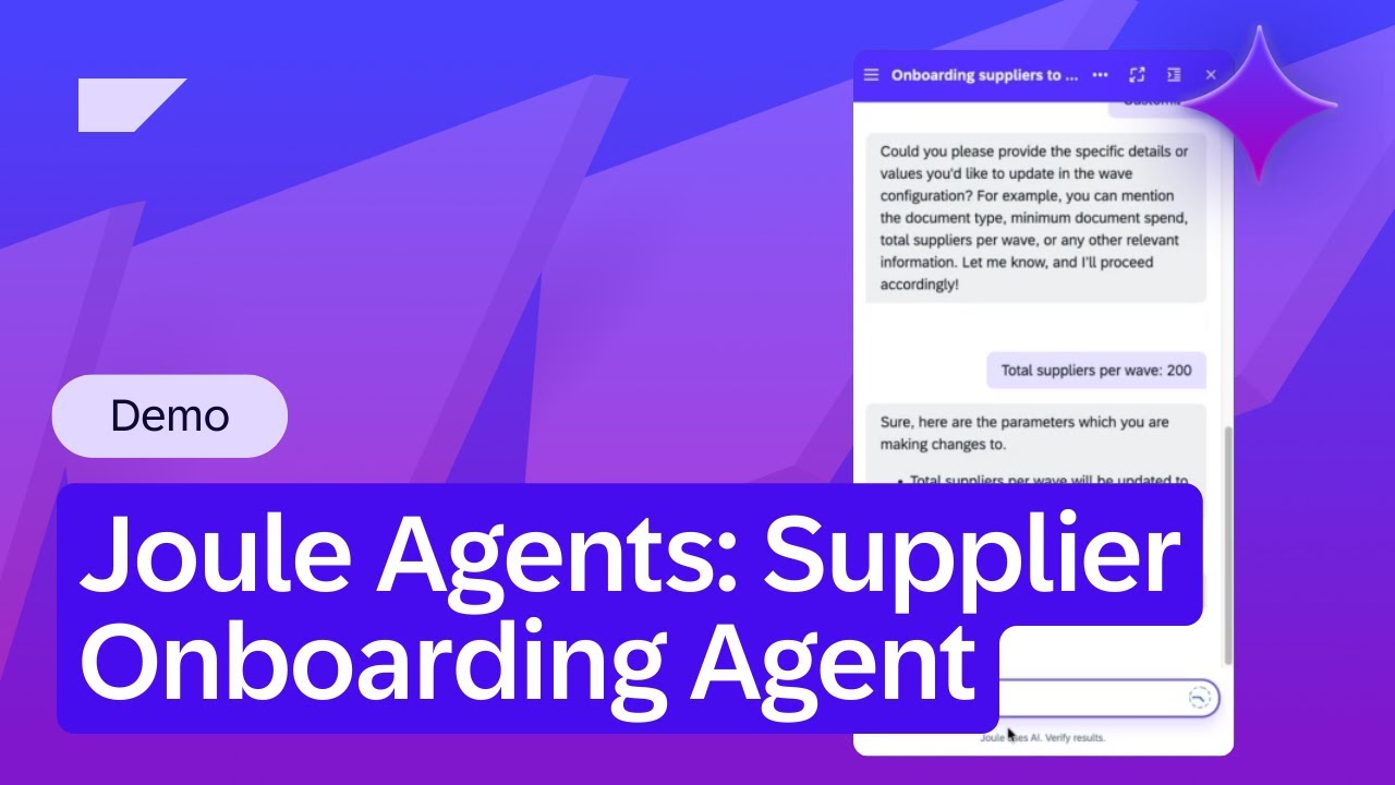 Joule Agents: Supplier Onboarding Agent | Demo