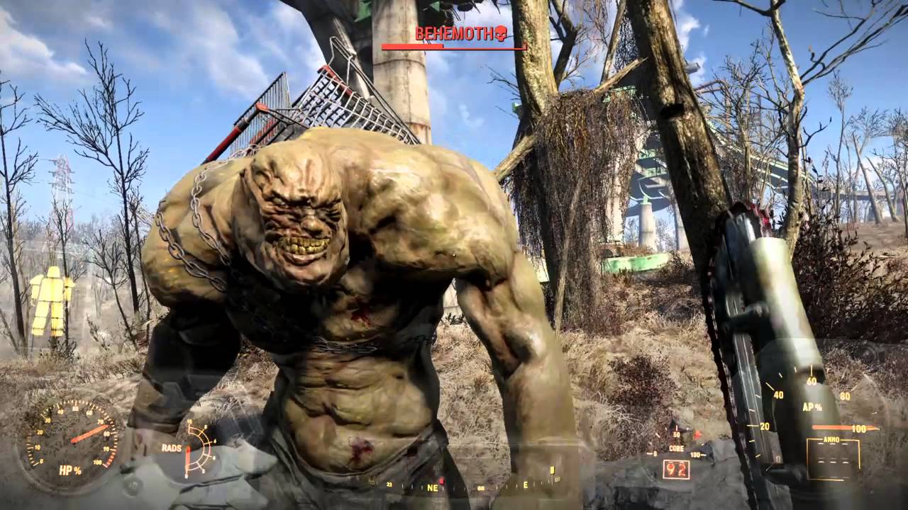 Fallout 4 killing a behemoth in survival difficulty with the ripper