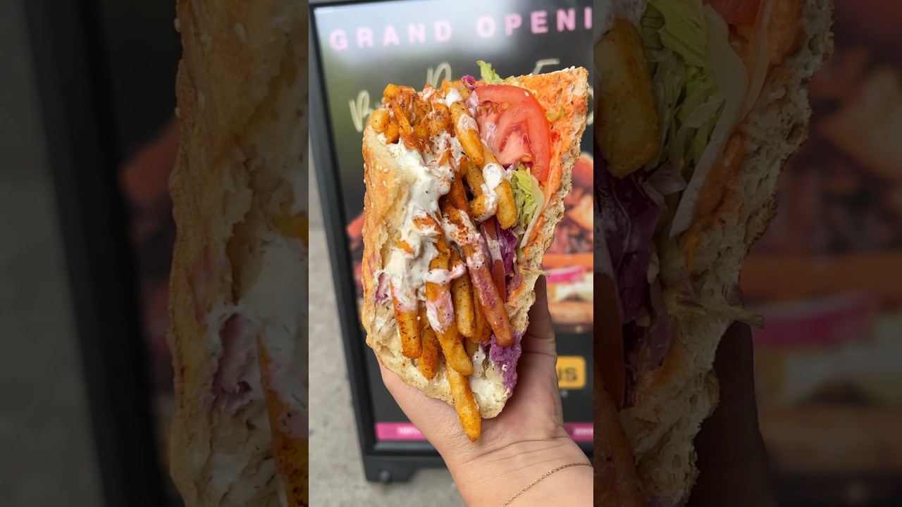 WEGETARIAŃSKI D&Ouml;NER KEBAB z D&ouml;ner Haus w Nowym Jorku jest obłędny! 🍟🔥 #DEVOURPOWER