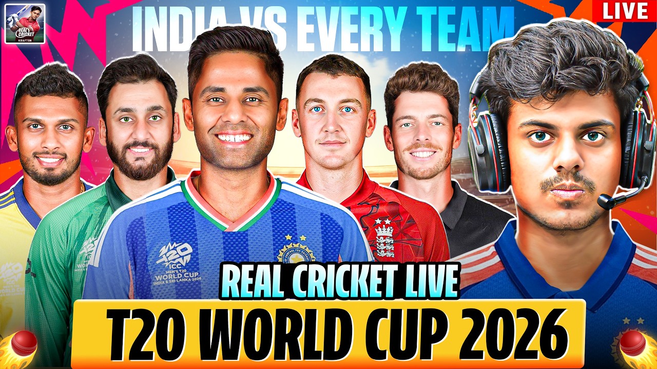 LIVE : T20 World Cup 2026 Mini Matches 🏆| India Vs Everyone In Real Cricket #shortslive #realcricket