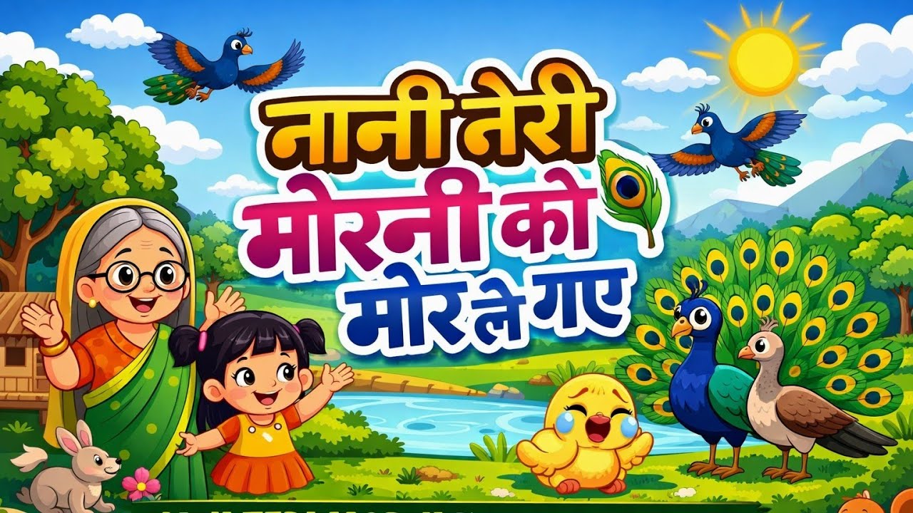 🌈 नानी तेरी मोरनी को मोर ले गए | Nani Teri Morni Ko Mor Le Gaye | बच्चों की मजेदार कहानी🎵