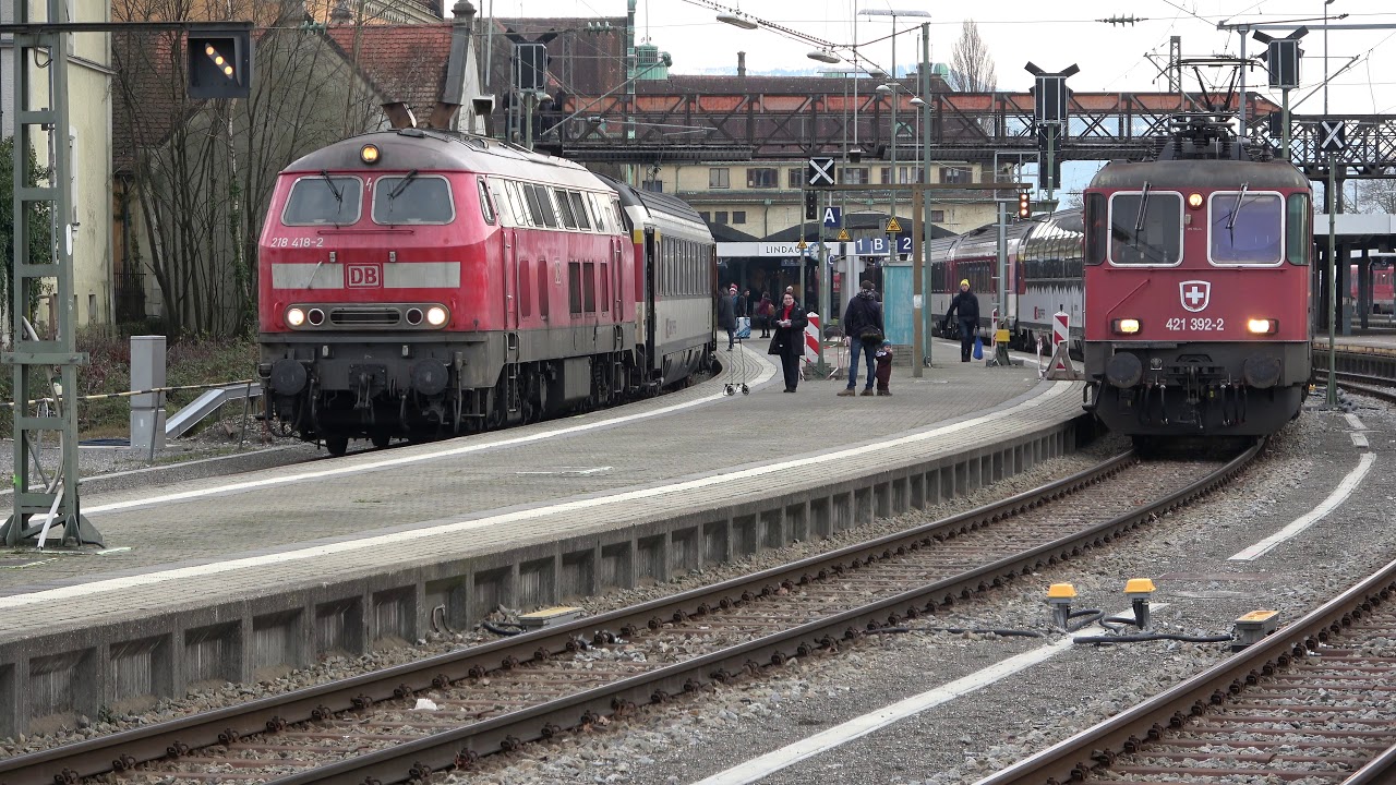 4K  BR 218 Dieselpower und 218 der Railsystems RP in Lindau HBF Bodensee/ Lindau HBF Lake Constance