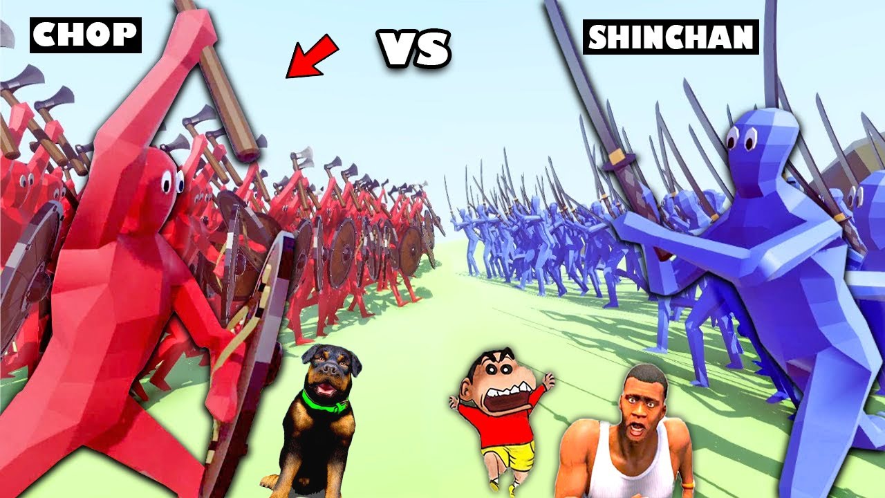 AMAAN CHOP TEAM vs SHINCHAN TEAM in BATTLE TAB | franklin fight | Totally accurate battle simulator