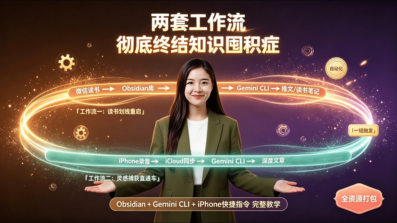 Obsidian + AI 终极玩法：打造&ldquo;即时输入，自动输出&rdquo;的第二大脑 | 终结知识破产
