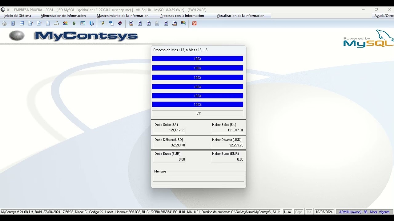 MyContsys Proceso de Cierre de A&ntilde;o y Transferencia de Saldos