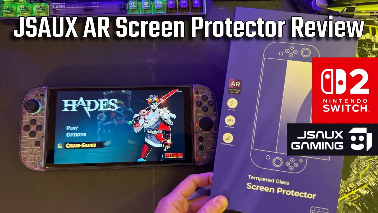 JSAUX Obsidian AR Screen Protector For Switch 2 Review - Obsidian vs Matte vs Ultra HD