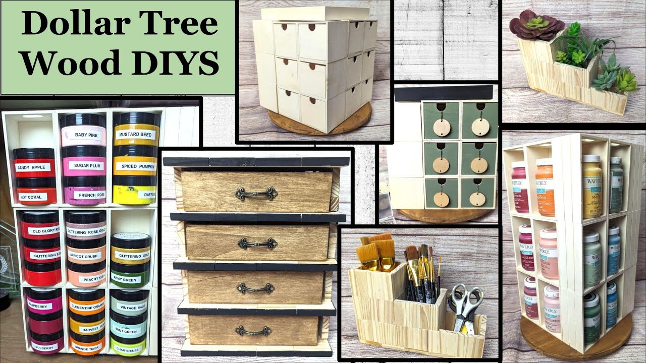 ⭐⭐MUST TRY DOLLAR TREE WOOD DIY | Dollar Tree Wood Organizer | Craft Room Organization | Wood Glue⭐⭐