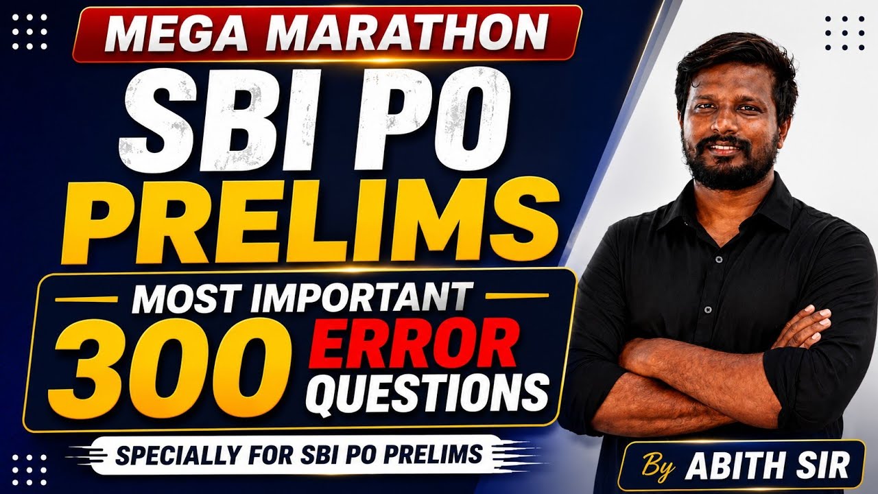 300 MOST IMPORTANT ERROR QUESTIONS |  SBI PO 2026 | BY ABITH SIR #error #english #education