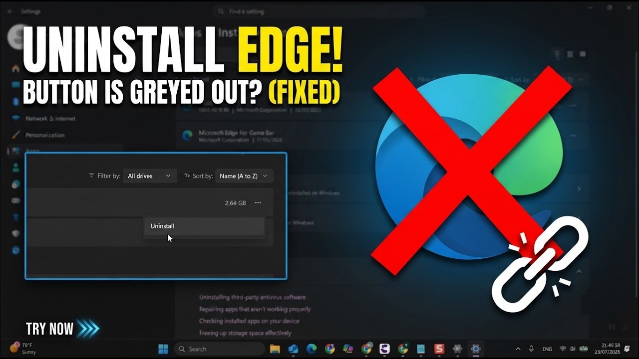 Как удалить Microsoft Edge, если кнопка &laquo;Удалить&raquo; неактивна (Руководство 2026 года)