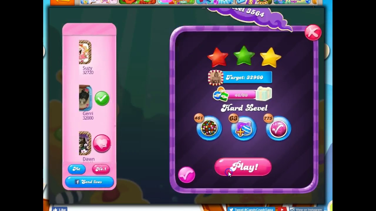 Candy Crush Level 3564 Talkthrough, 20 Moves 0 Boosters