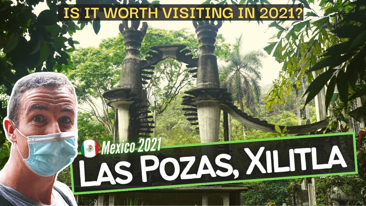 LAS POZAS Surrealist Garden 🌿 in XILITLA and exploring the SALITRE CAVE (Mexico Travel 2021)