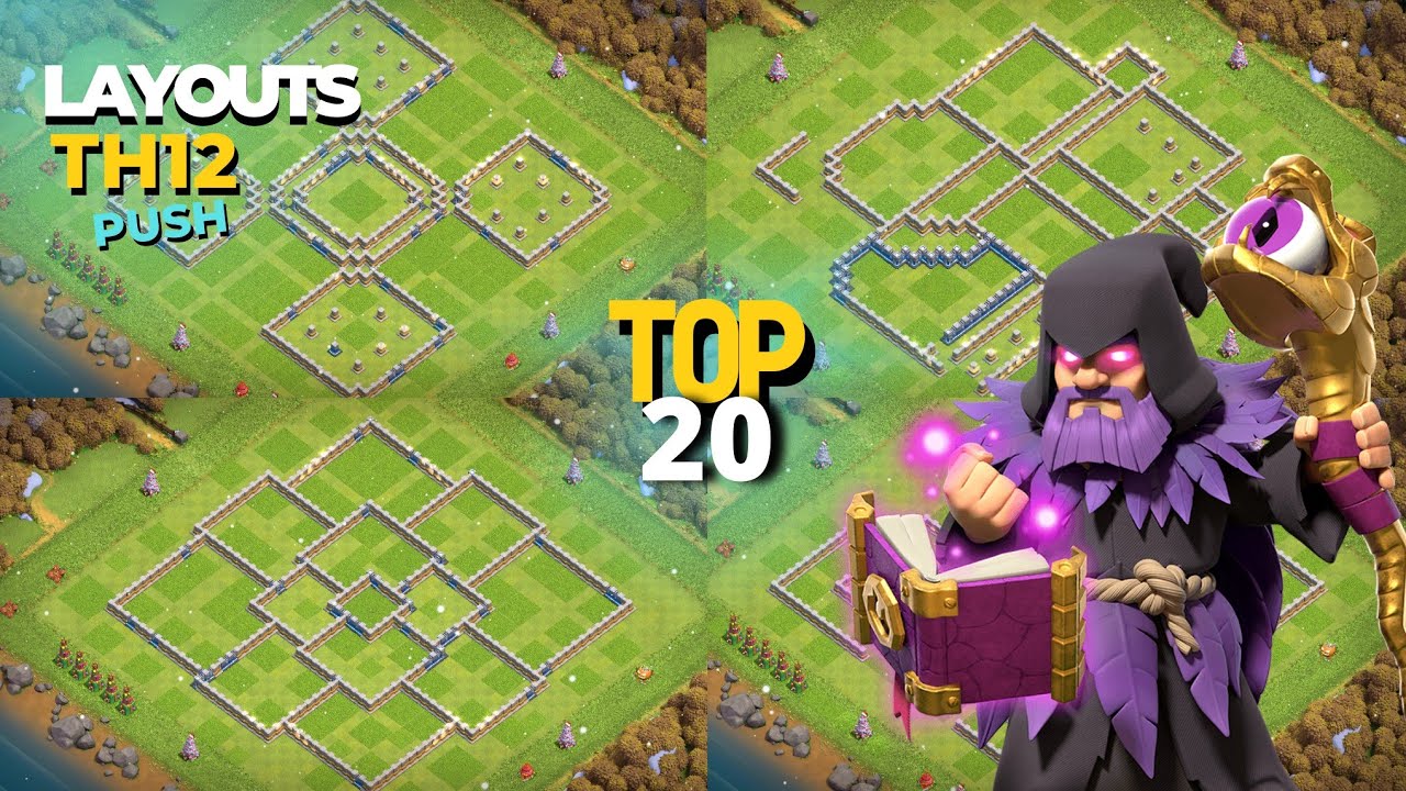 TOP 20 LAYOUTS CV12 COM LINK! LAYOUTS TH12 + LINK - CLASH OF CLANS #clashofclans #cv12
