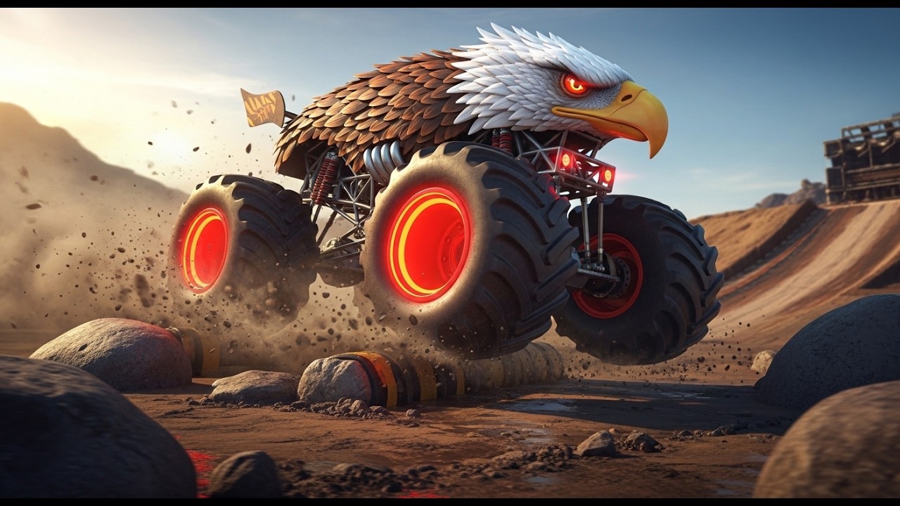 LIVE: Giant Eagle Monster Truck vs Extreme Obstacles! 🦅🚗 (Insane Stunts)