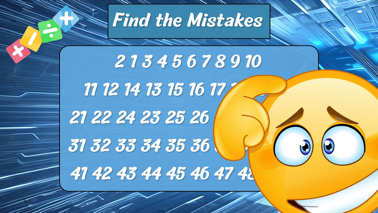60-Second Number Challenge | Spot the Mistakes in Numbers 1–100! Safe Place