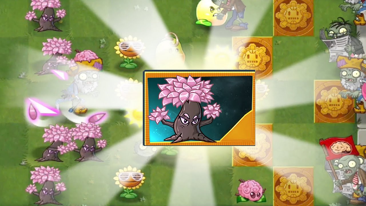 Pvz 2 12.9.1 - New Plants Sakura Official Gameplay Max Power Up in Plants vs Zombies 2