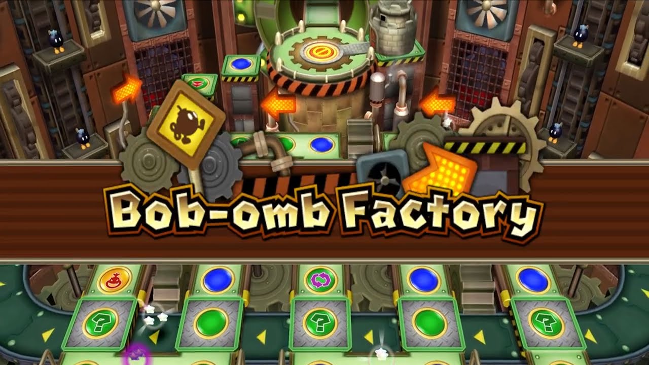 Mario Party 9 - Mario vs Luigi vs Wario vs Waluigi - (Bob-omb Factory)