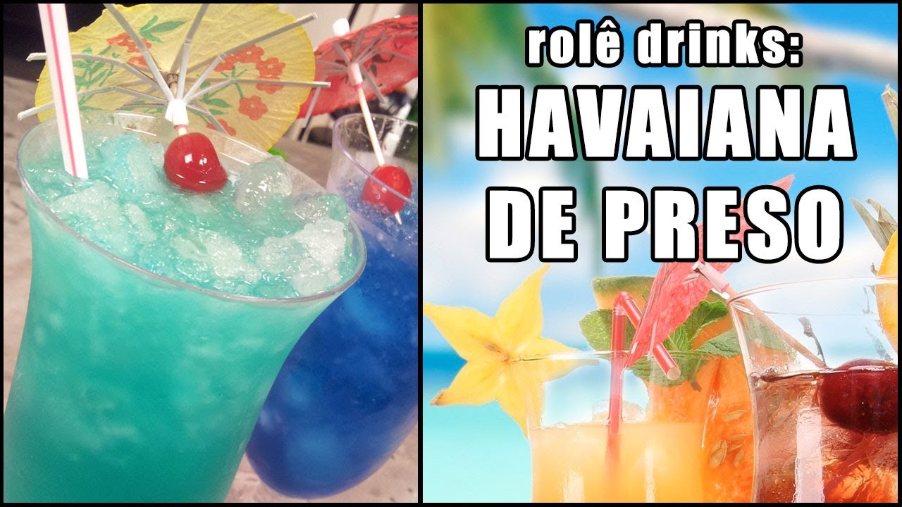 Rol&ecirc; Drinks - Havaiana de Preso (Blue Hawaiian) [com e sem &aacute;lcool!]