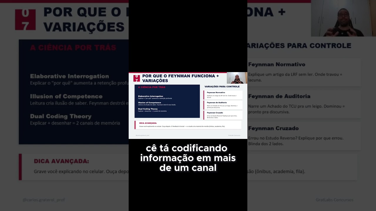 A ILUS&Atilde;O que te reprova em concurso (M&eacute;todo Feynman) #shorts