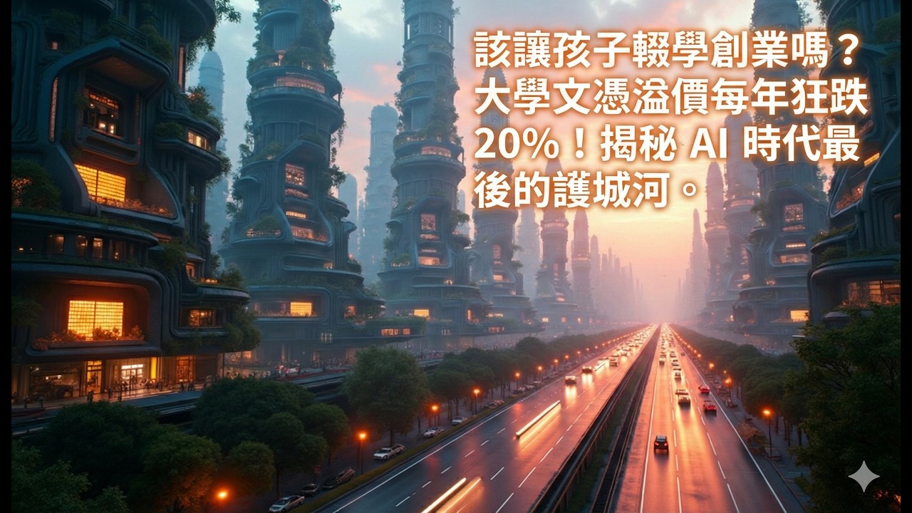 該讓孩子輟學創業嗎？大學文憑溢價每年狂跌 20%！揭秘 AI 時代最後的護城河。